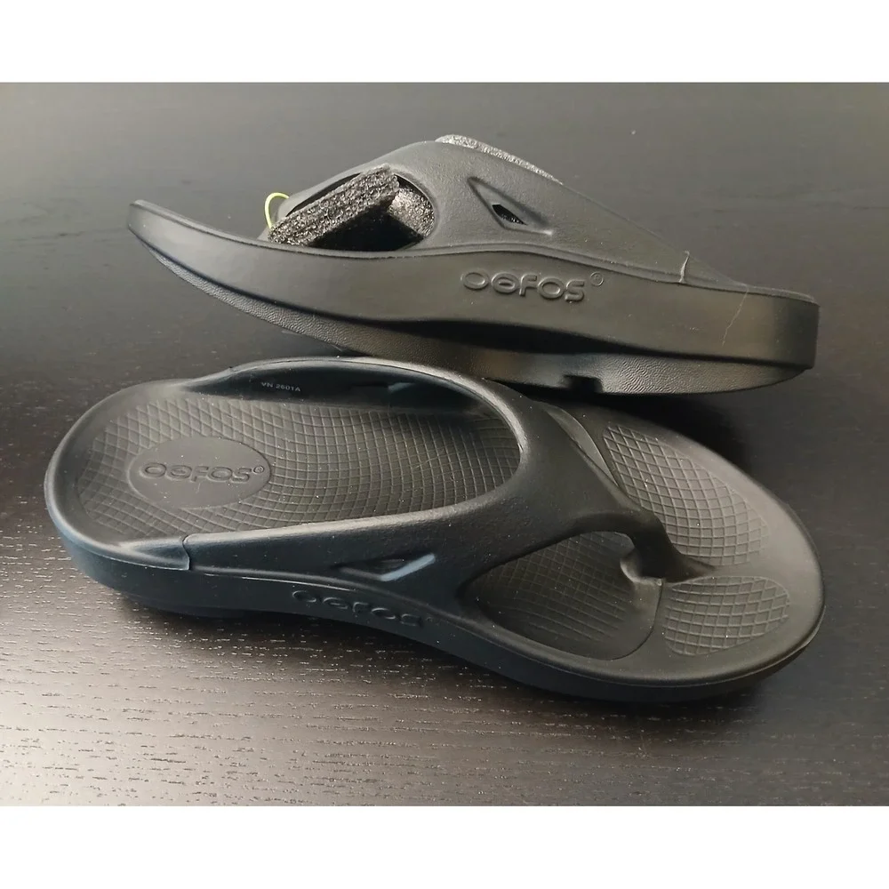 OOFOS OOriginal Recovery Sandals Black Unisex Mens 4 Womens 6 Flip Flop 1000